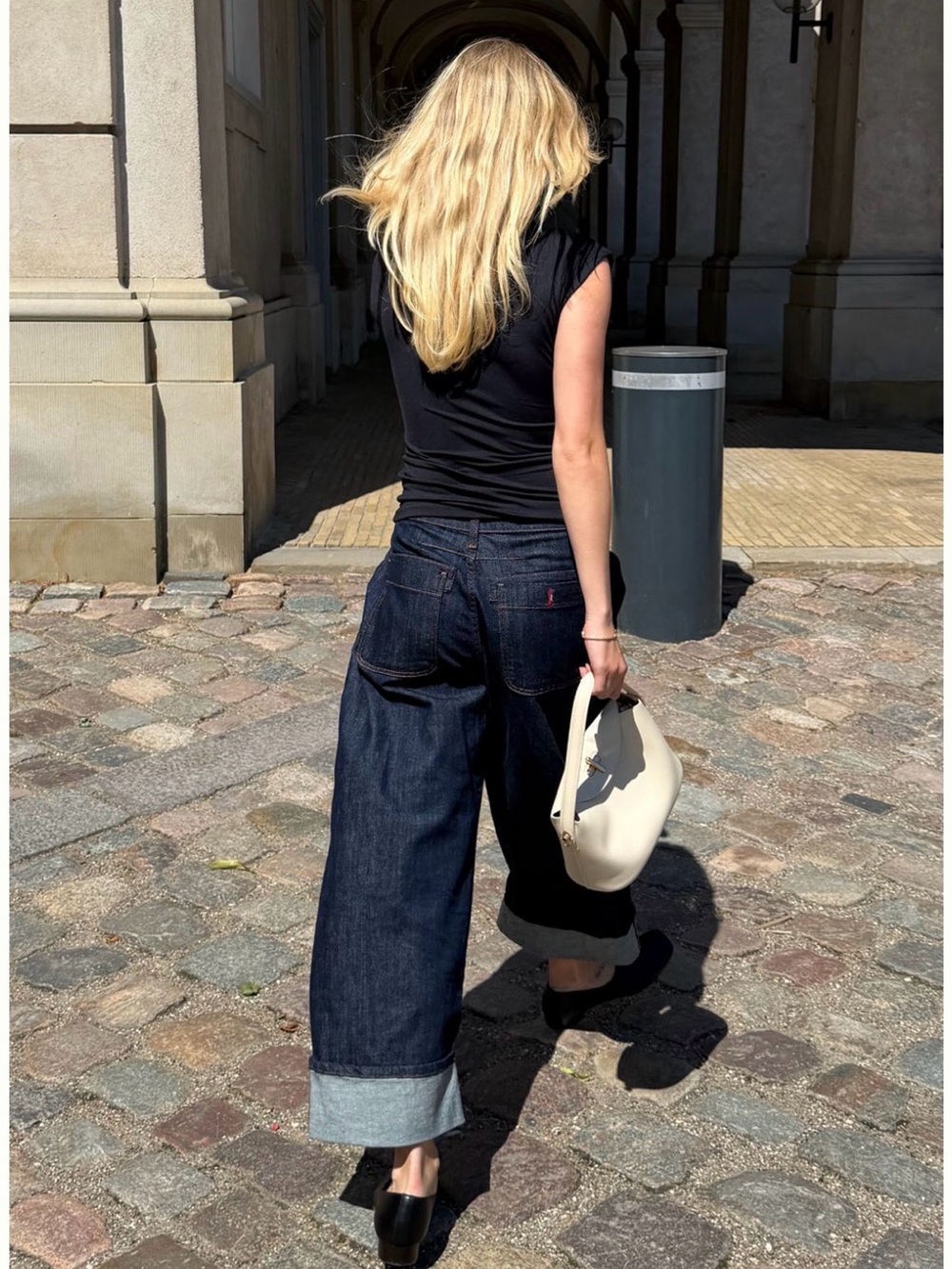 Pilcro Wide-Leg Dark Indigo Cuffed Jeans - Picture 8 of 8